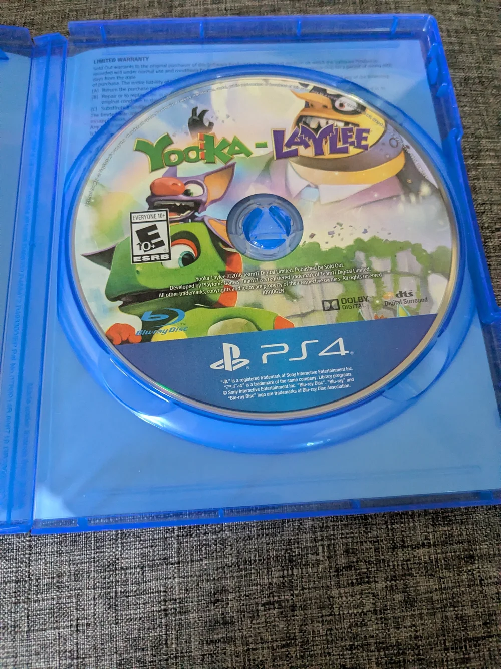 Yooka-Laylee PS4 Video Game In Excellent Condition